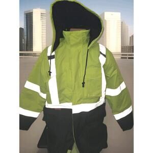 New ProtectX High Visibility Safety Jacket for Men Sz Small Reflective Insulated